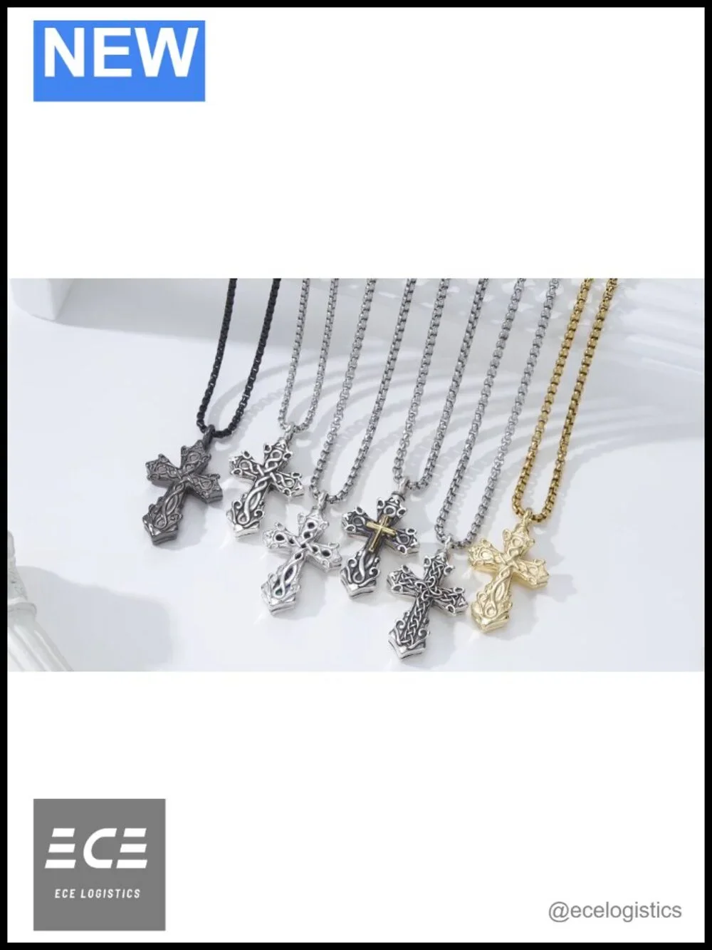 925 Sterling Silver Rose Gold Plated Celtic Cross Urn Necklace for Ashes
